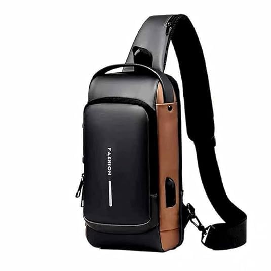 Fashion Multifunctional Anti-Theft Sling Bag (Black and Gold)