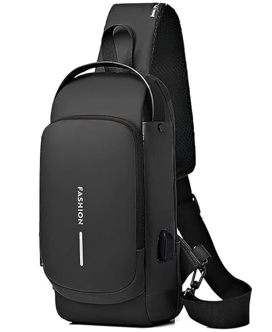 Fashion Multifunctional Anti-Theft Sling Bag (Plain Black)