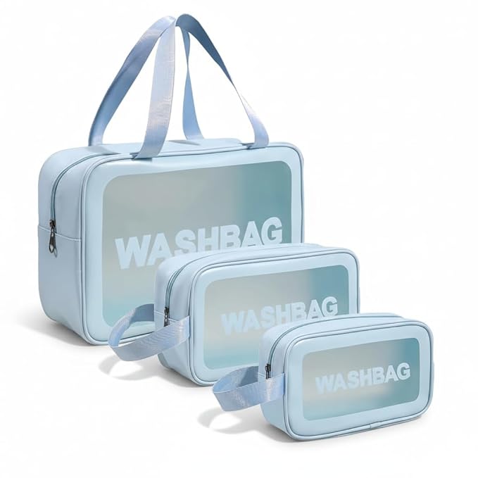 Wash Bag Pouch for Travel – Cosmetic Organizer (Sky Blue)